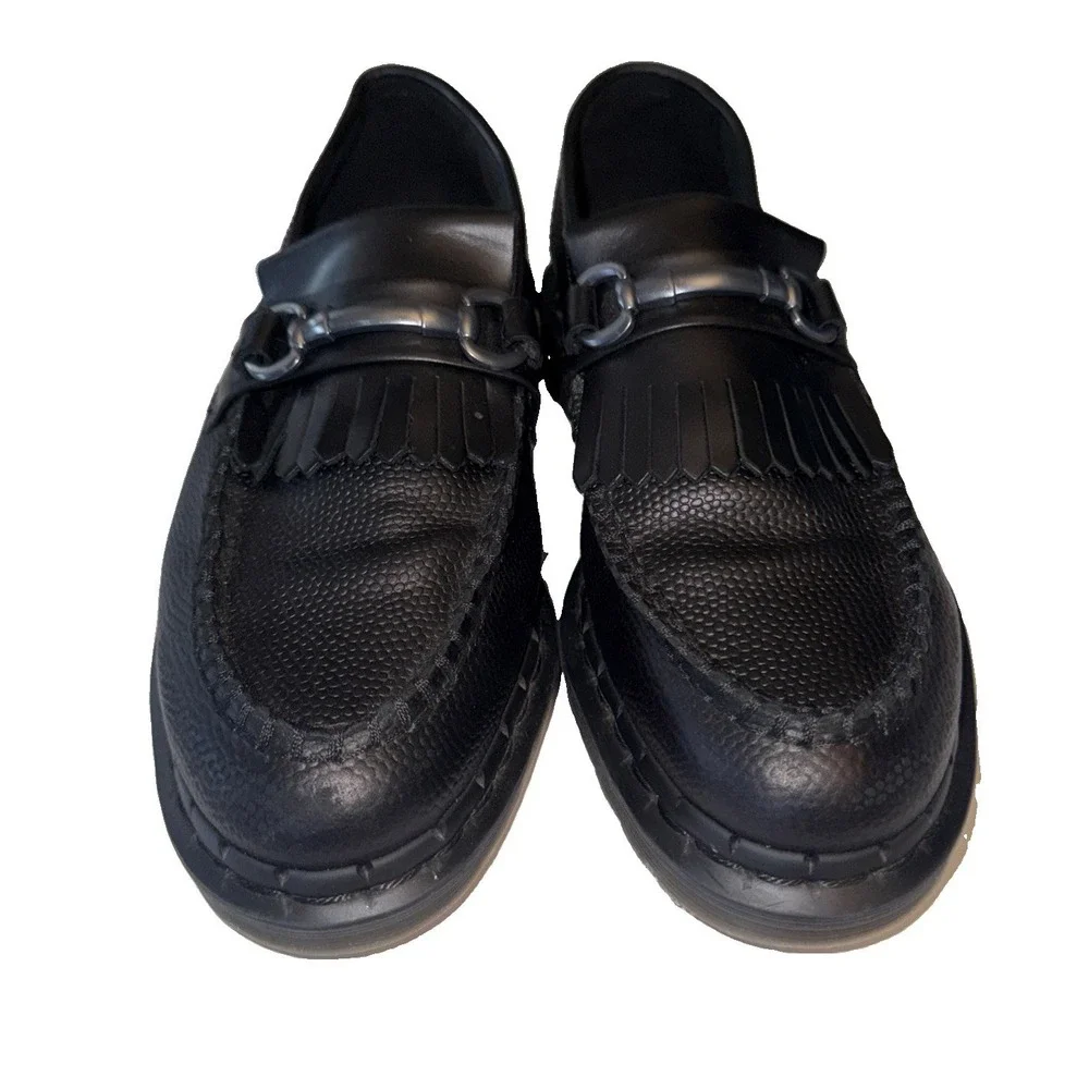 Dr Martens Adrian Snaffle Loafers Shoes Mens Size 8 Black Leather Tassel CLEAN